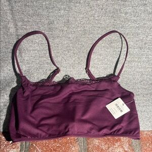 Anthropologie Renna Seamless Square Neck Bra: Lace Trim. NWT